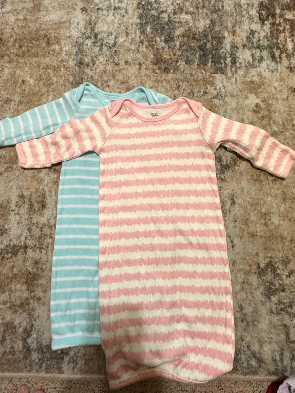 Touched by Nature 100% Organic Cotton Baby Gown set of 2 - Pink and Light Blue